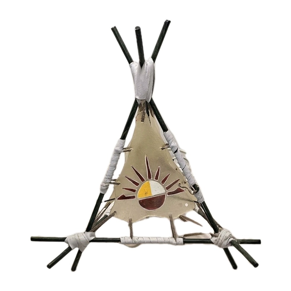 🏕️ Vintage Native American Teepee Lamp EUC Western Southwestern Decor